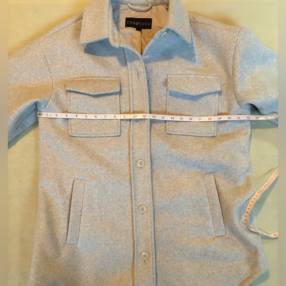 NEW w/TAGS Cyn & Luca Ivory Pea Coat Jacket Shirttail Hem Outerwear Size Medium - Picture 9 of 10